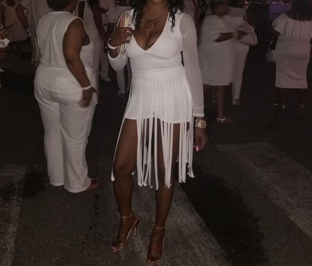 White fringe romper